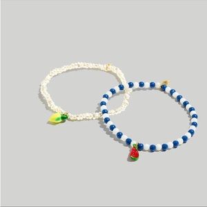 Madewell two - pack enamel fruit stretch bracelet set